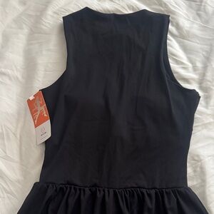 Black Sleeveless Ruffle Hem Dress